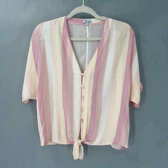 $168 Rails Striped Blouse Womens Small Coastal Chic Beachy Soft Girl Old Money - Picture 4 of 11